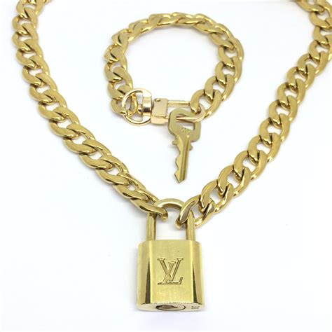 louis vuitton lock necklace grailed|louis vuitton padlock necklace silver.